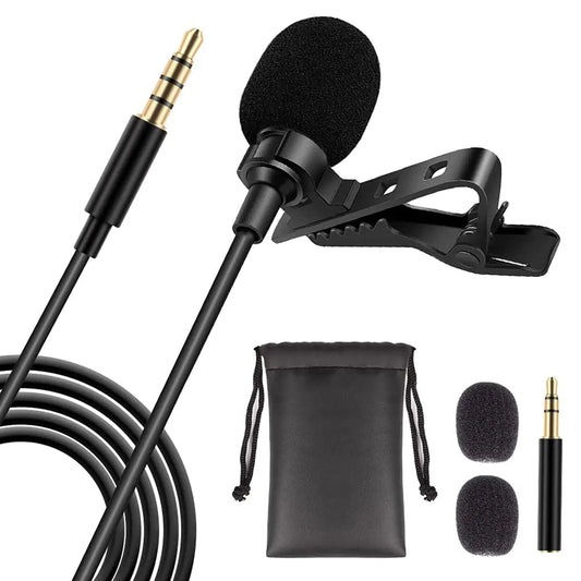 Microphone Clip On Professional 5Core Lavalier Grade 3.5mm Lapel Mic Omnidirectional Lav Mic